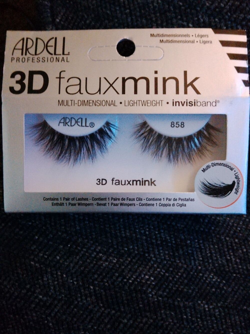 Ardell 3D Faux Mink Lashes & Magnetic MegaHold Liner Lash Kit 858 Black Set - Picture 4 of 5